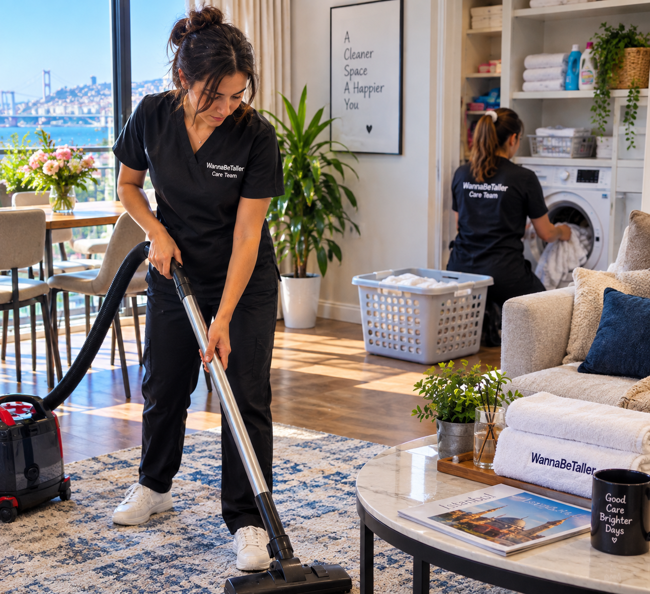 Laundry and cleaning service in the recovery building