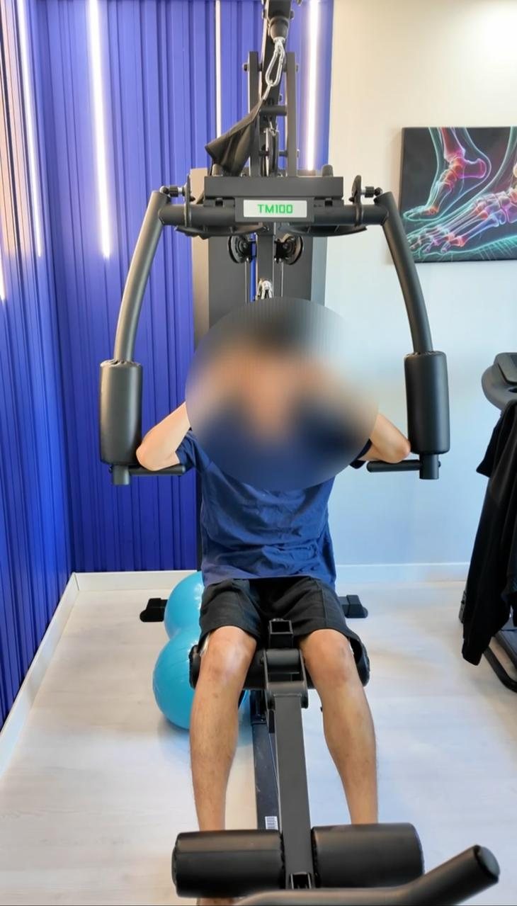 Upper body strengthening on the multi-gym