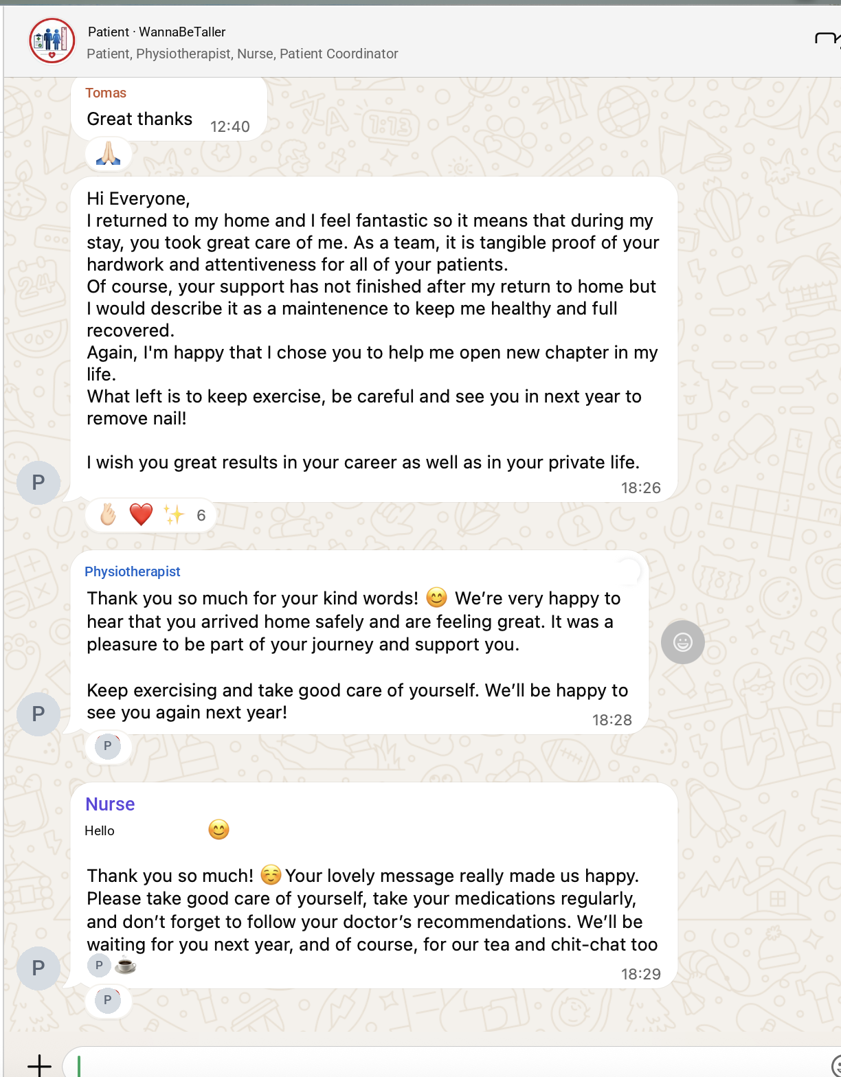 Farewell message 8 · names hidden